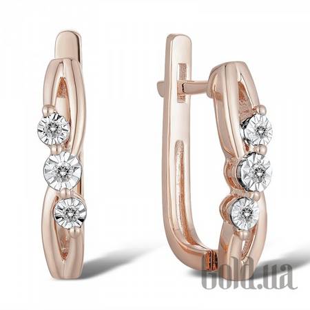 Серьги Золотые серьги с бриллиантами