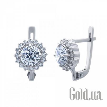 Серьги Серебряные серьги с куб. циркониями