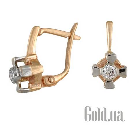 Серьги Золотые серьги с куб. циркониями