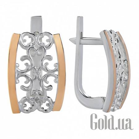 Серьги Серебряные серьги в позолоте