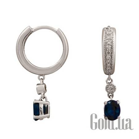 Серьги с подвесками Золотые серьги с бриллиантами и сапфирами