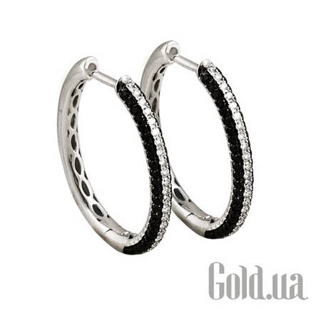 Серьги-кольца Золотые серьги с бриллиантами