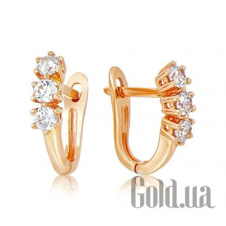 Серьги Золотые серьги с кристаллами Swarovski