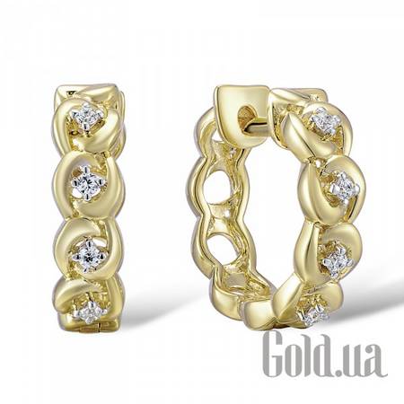 Серьги-кольца Золотые серьги с бриллиантами