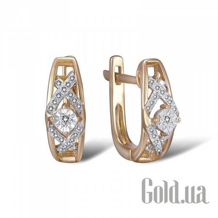 Серьги Золотые серьги с бриллиантами