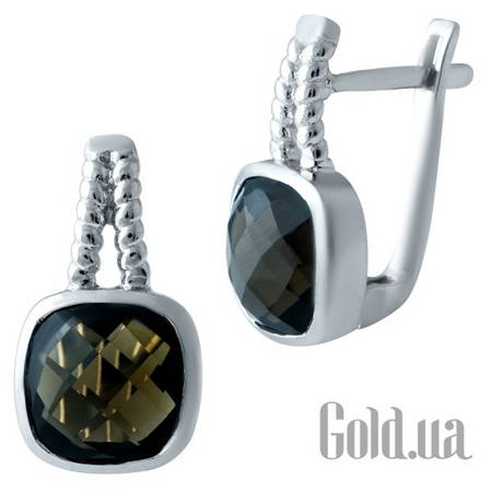Серьги Серебряные серьги с раухтопазами