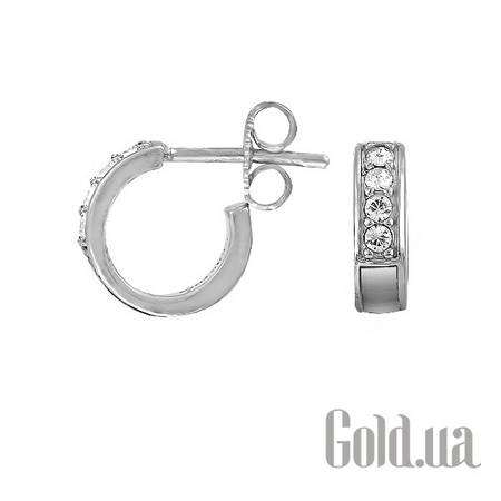 Серьги-гвоздики Серебряные серьги с горным хрусталем