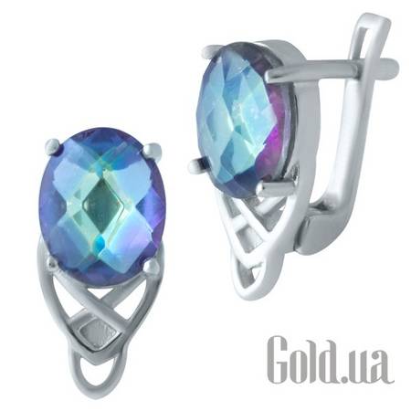 Серьги Серебряные серьги с топазами