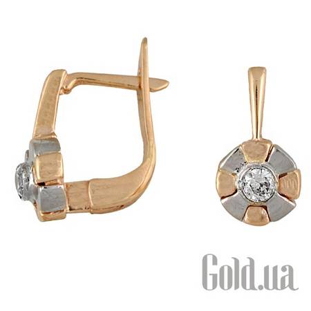 Серьги Золотые серьги с куб. циркониями