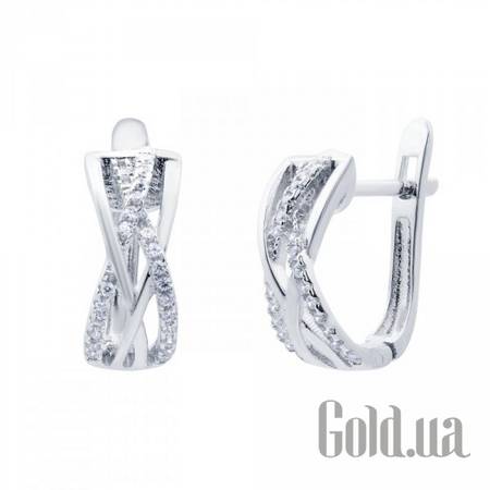 Серьги Серебряные серьги с куб. циркониями