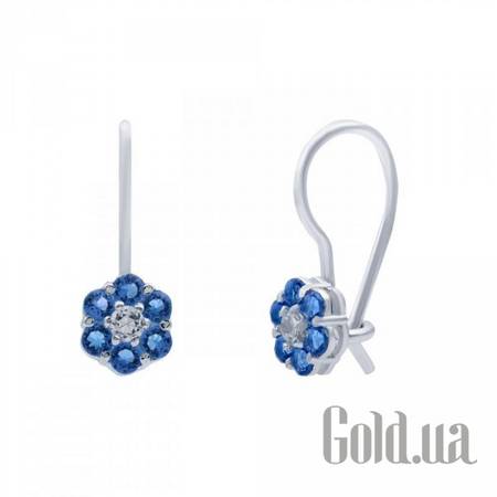 Детские серьги Серебряные серьги с куб. циркониями