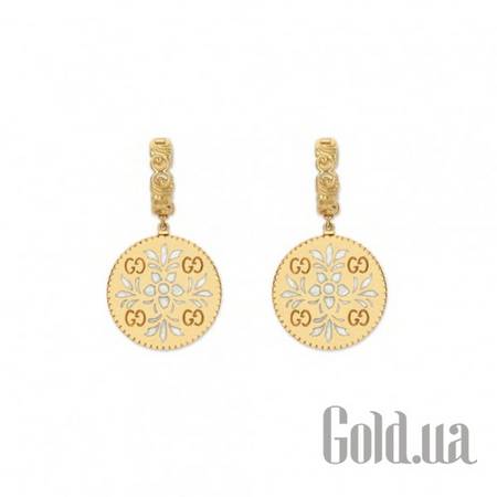 Серьги с подвесками Золотые серьги с эмалью