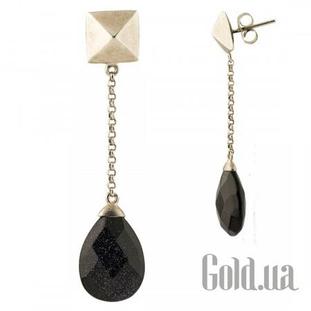 Серьги с подвесками Серебряные серьги с авантюринами