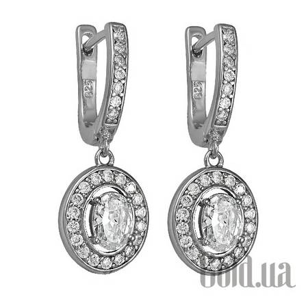 Серьги с подвесками Серебряные серьги с куб. циркониями
