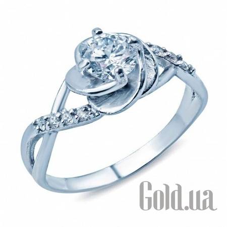 Кольцо Серебряное кольцо с куб. циркониями, 16.5