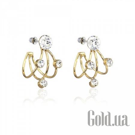 Пусеты (гвоздики) Серьги с кристаллами Swarovski в позолоте