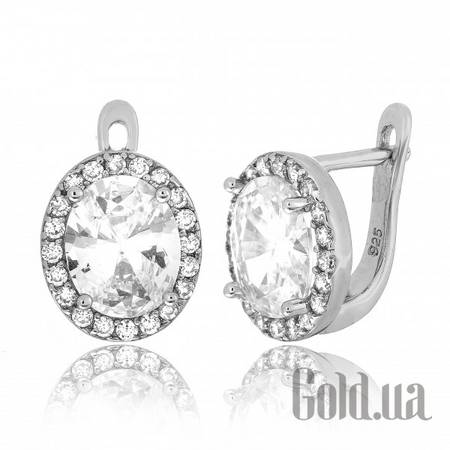 Серьги Серебряные серьги с  куб. циркониями