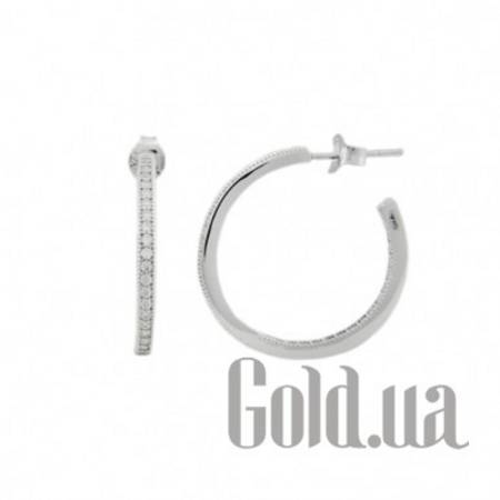 Серьги-кольца Серебряные серьги с куб. циркониями