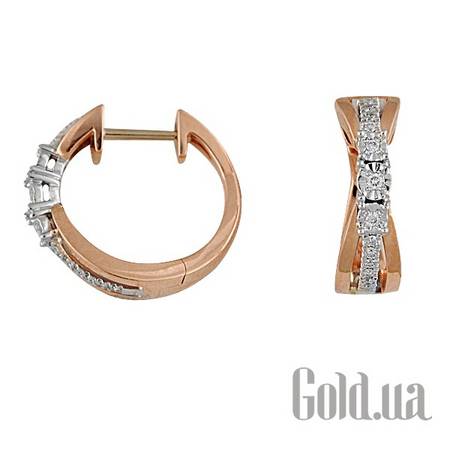 Серьги-кольца Золотые серьги с бриллиантами