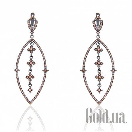 Серьги с подвесками Серебряные серьги с куб. циркониями