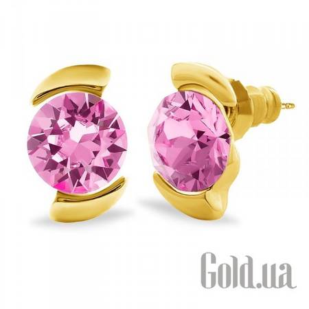 Пусеты (гвоздики) Серьги с кристаллами Swarovski в позолоте