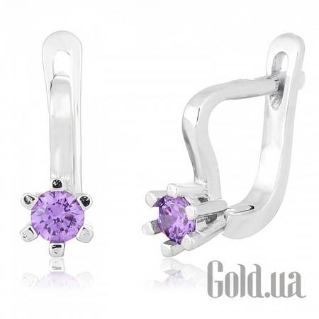 Серьги Серебряные серьги  с куб. циркониями