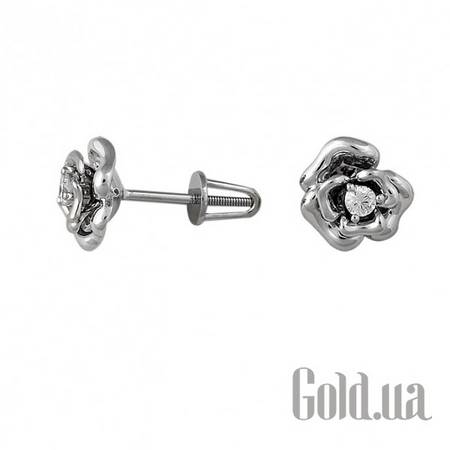 Серьги-гвоздики Золотые серьги с бриллиантами