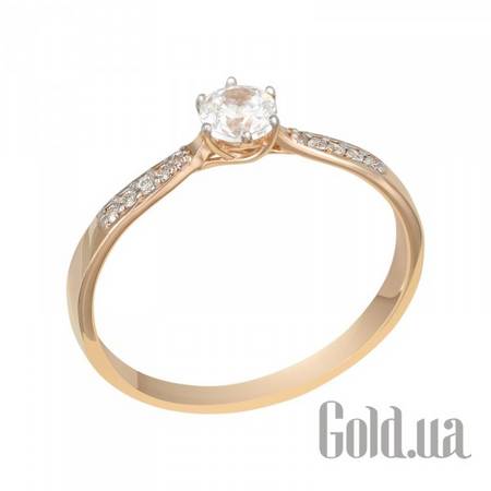 Кольцо Золотое кольцо с  куб. циркониями, 18