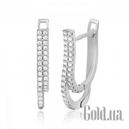 Серьги Серебряные серьги с куб. циркониями
