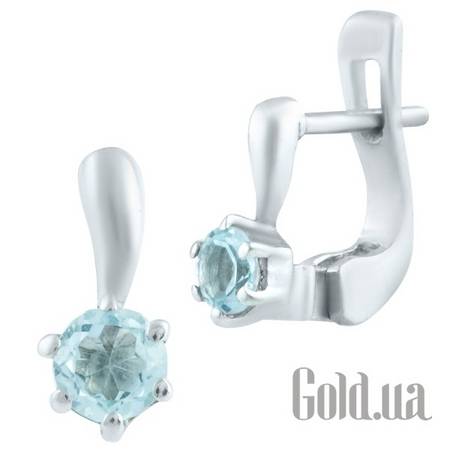 Серьги Серебряные серьги с топазами