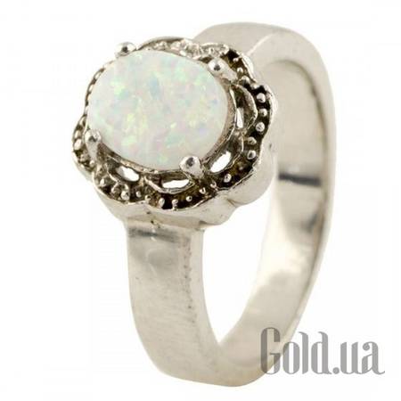 Кольцо Серебряное кольцо с опалом и куб. циркониями, 17.5