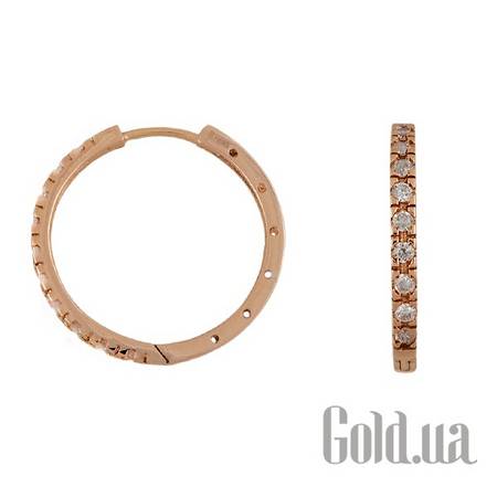 Серьги-кольца Золотые серьги с куб. циркониями