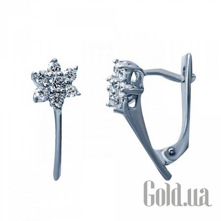 Серьги Серебряные серьги с куб. циркониями