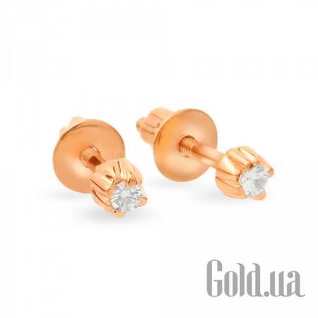 Серьги-гвоздики Золотые серьги с куб. циркониями