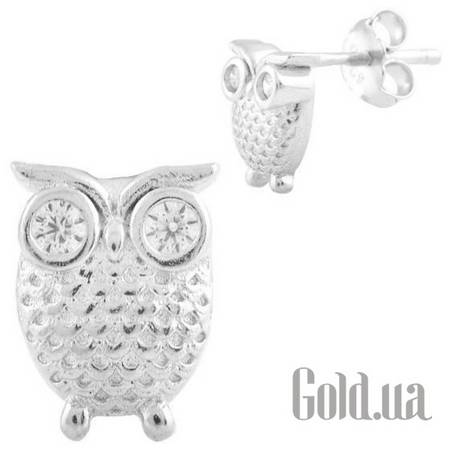 Серьги-гвоздики Серебряные серьги с куб. циркониями