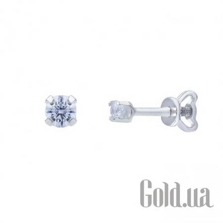 Серьги-гвоздики Серебряные серьги с куб. циркониями