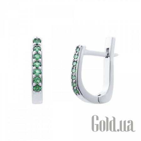 Серьги Серебряные серьги с куб. циркониями