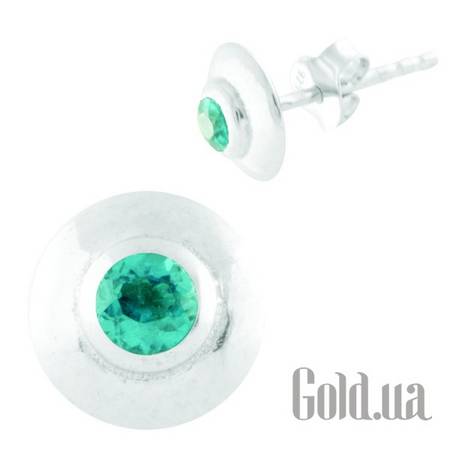 Серьги-гвоздики Серебряные серьги с топазами