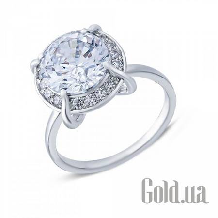 Женские кольца Akvamarin Женское серебряное кольцо с куб. циркониями, 17