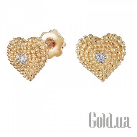 Серьги-гвоздики Золотые серьги с бриллиантами