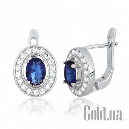 Серьги Серебряные серьги с  куб. циркониями