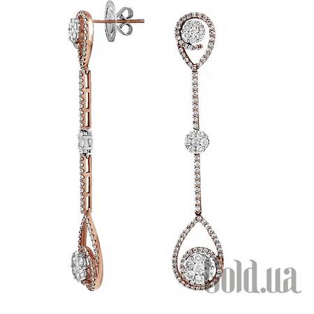 Серьги с подвесками Золотые серьги с бриллиантами