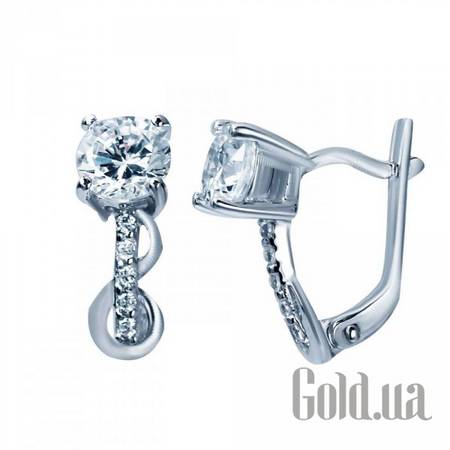 Серьги Серебряные серьги с куб. циркониями