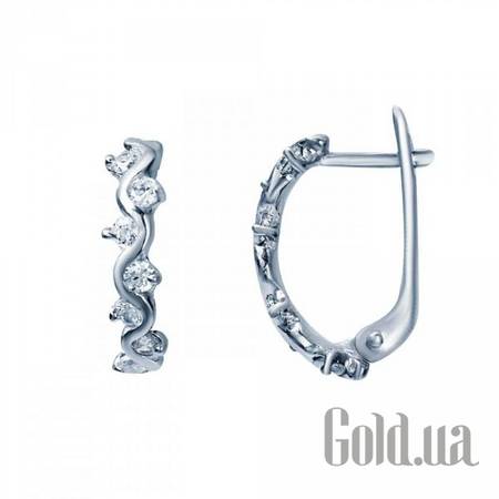 Серьги Серебряные серьги с куб. циркониями