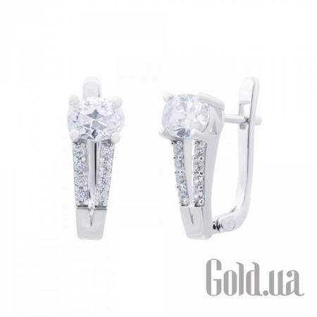 Серьги Серебряные серьги с куб. циркониями