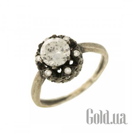 Кольцо Серебряное кольцо с куб. циркониями, 15.5