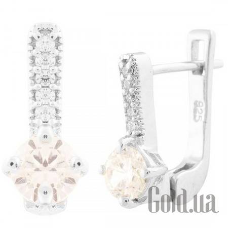 Серьги Серебряные серьги с куб. циркониями