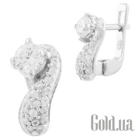 Серьги Серебряные серьги с куб. циркониями