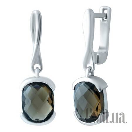 Серьги с подвесками Серебряные серьги с раухтопазами