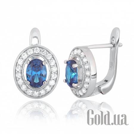 Серьги Серебряные серьги с  куб. циркониями